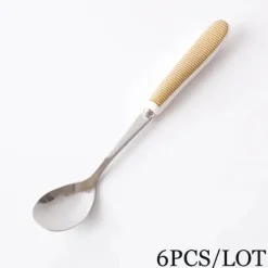 Feast u0026 Flair Küche & Esszimmer-Kaffeelöffel-Set aus Bone China – 6-teiliges Edelstahlbesteck