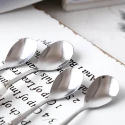 Feast u0026 Flair Küche & Esszimmer-Kaffeelöffel-Set aus Bone China – 6-teiliges Edelstahlbesteck