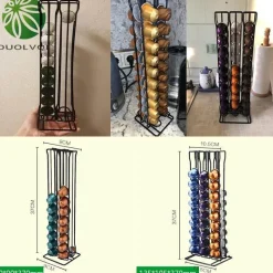 Tom Küche & Esszimmer-Kaffeepadhalter – Metallgestell für 18 Nespresso Dolce Gusto Kapseln