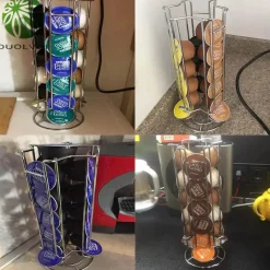 Tom Küche & Esszimmer-Kaffeepadhalter – Metallgestell für 18 Nespresso Dolce Gusto Kapseln