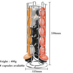 Tom Küche & Esszimmer-Kaffeepadhalter – Metallgestell für 18 Nespresso Dolce Gusto Kapseln