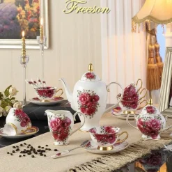 The Cozy Mug Küche & Esszimmer-Kaffeeservice aus Keramik – Elegante Tassen- und Untertassen-Kollektion