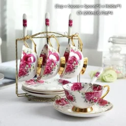 The Cozy Mug Küche & Esszimmer-Kaffeeservice aus Keramik – Elegante Tassen- und Untertassen-Kollektion