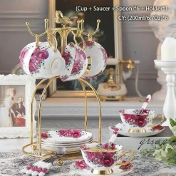 The Cozy Mug Küche & Esszimmer-Kaffeeservice aus Keramik – Elegante Tassen- und Untertassen-Kollektion