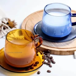 Plates u0026 More Küche & Esszimmer-Kaffeetasse aus Borosilikatglas – 350 ml, hitzebeständig, für Tee und Saft.