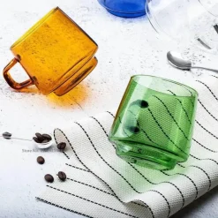 Plates u0026 More Küche & Esszimmer-Kaffeetasse aus Borosilikatglas – 350 ml, hitzebeständig, für Tee und Saft.