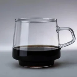 Plates u0026 More Küche & Esszimmer-Kaffeetasse aus Borosilikatglas – 350 ml, hitzebeständig, für Tee und Saft.