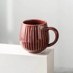 Tom Küche & Esszimmer-Kaffeetasse aus Keramik mit Farbverlaufsglasur – Retro-Tasse im japanischen Stil, 480 ml