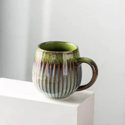 Tom Küche & Esszimmer-Kaffeetasse aus Keramik mit Farbverlaufsglasur – Retro-Tasse im japanischen Stil, 480 ml