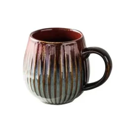 Tom Küche & Esszimmer-Kaffeetasse aus Keramik mit Farbverlaufsglasur – Retro-Tasse im japanischen Stil, 480 ml