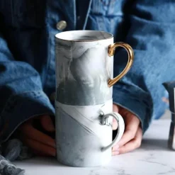 Cup Couture Küche & Esszimmer-Kaffeetasse aus Marmorporzellan – elegante europäische Teetasse