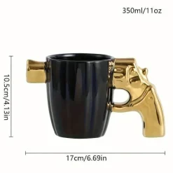 Brew Bliss Küche & Esszimmer-Kaffeetasse mit Revolvergriff – Einzigartige Tasse mit Waffenmotiv für Waffenliebhaber