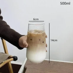 Plates u0026 More Küche & Esszimmer-Kaffeetassen-Set aus klarem Glas, 6 Stück – hitzebeständiges vertikales Design für alle Getränke