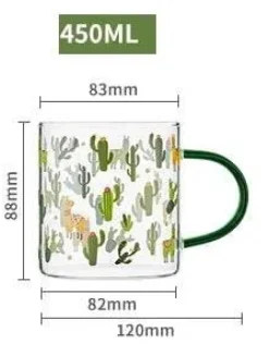 Plates u0026 More Küche & Esszimmer-Kaktusglas-Tee-/Milchbecher – Kaffeebecher mit Skala