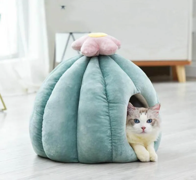 Decor Haustierzubehör|Haustierbetten-Kaktus-Katzenbett – Gemütliches Haustierbett für Katzen