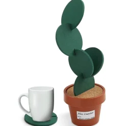 The Culinary Kit Küche & Esszimmer-Kaktus-Untersetzer-Set – rutschfeste Getränkeuntersetzer