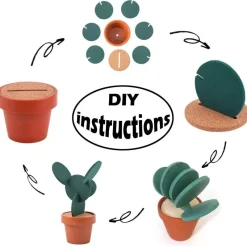 The Culinary Kit Küche & Esszimmer-Kaktus-Untersetzer-Set – rutschfeste Getränkeuntersetzer