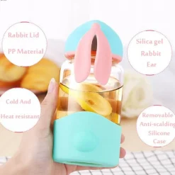 Kinder Little Nest Kinderwagen & Zubehör-Kaninchen-Milchbecher – Süßes Trinkgeschirr aus Glas für Kinder