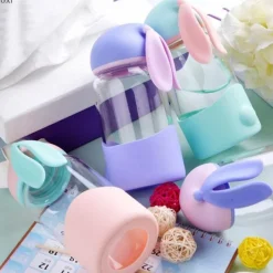 Kinder Little Nest Kinderwagen & Zubehör-Kaninchen-Milchbecher – Süßes Trinkgeschirr aus Glas für Kinder