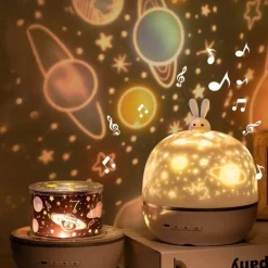 Bright Accents Beleuchtung-Kaninchen-Nachtlichtprojektor - Süße Kinderlampe