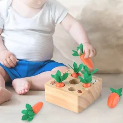 The Decor Haven Babyspielzeug-Karottenpflückspiel aus Holz – Lernspielzeug für Kinder