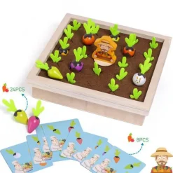 The Decor Haven Babyspielzeug-Karottenpflückspiel aus Holz – Lernspielzeug für Kinder
