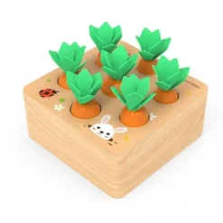 The Decor Haven Babyspielzeug-Karottenpflückspiel aus Holz – Lernspielzeug für Kinder