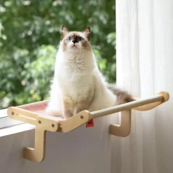 Decor Haustierzubehör|Reinigungswerkzeuge Für Haustiere-Katzenfenstersitz aus Holz – Hängendes Katzenbett zum Sonnenbaden