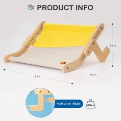 Decor Haustierzubehör|Reinigungswerkzeuge Für Haustiere-Katzenfenstersitz aus Holz – Hängendes Katzenbett zum Sonnenbaden