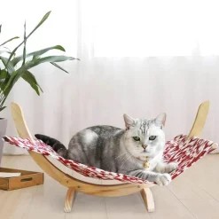 Decor Haustierzubehör|Haustierbetten-Katzenhängematte aus Holz – Stilvolles Haustierbett für Katzen