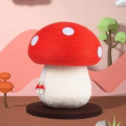 TailTrend Haustierspielzeug-Katzenkratzbaum in Pilzform – handgefertigte Haustiermöbel für verspielte Katzen