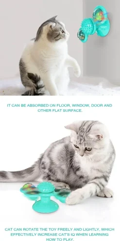 TailTrend Haustierzubehör|Haustierspielzeug-Katzenmassage-Windmühlenspielzeug – Interaktives drehbares Haustierspielzeug