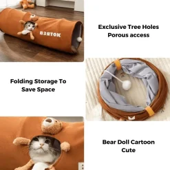 TailTrend Haustierspielzeug-Katzentunnelspielzeug – Zusammenklappbares interaktives Spiel für Kätzchen