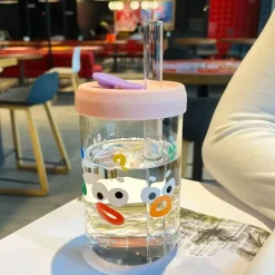 Plates u0026 More Küche & Esszimmer-Kawaii Bubble Tea Cup - 550 ml süßes Trinkgeschirr mit Deckel und Strohhalm