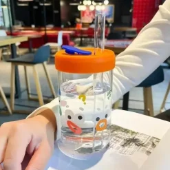 Plates u0026 More Küche & Esszimmer-Kawaii Bubble Tea Cup - 550 ml süßes Trinkgeschirr mit Deckel und Strohhalm