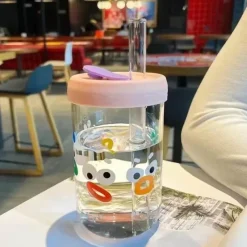 Plates u0026 More Küche & Esszimmer-Kawaii Bubble Tea Cup - 550 ml süßes Trinkgeschirr mit Deckel und Strohhalm