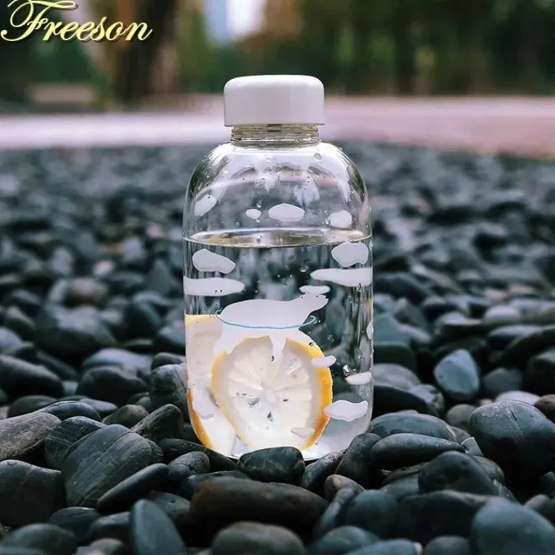 Feast u0026 Flair Küche & Esszimmer-Kawaii Tier-Wasserflasche mit Hülle – Süße Trinklösung für draußen