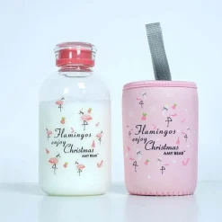 Feast u0026 Flair Küche & Esszimmer-Kawaii Tier-Wasserflasche mit Hülle – Süße Trinklösung für draußen