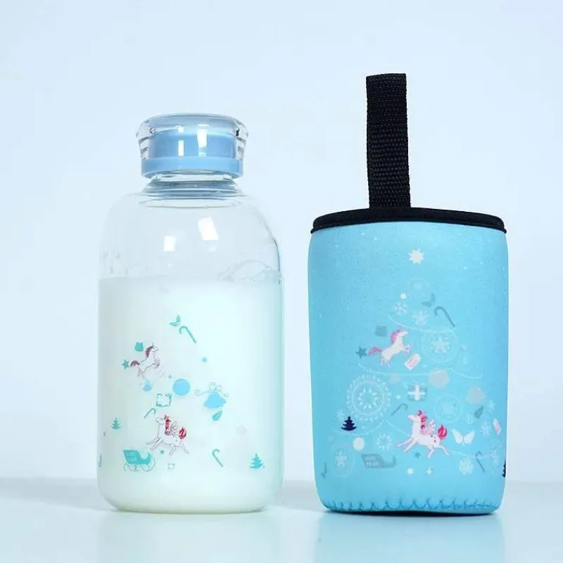 Feast u0026 Flair Küche & Esszimmer-Kawaii Tier-Wasserflasche mit Hülle – Süße Trinklösung für draußen