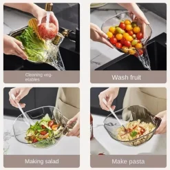 The Culinary Kit Küche & Esszimmer-Küchen-Abtropfkorb – multifunktionales, kristallklares Sieb