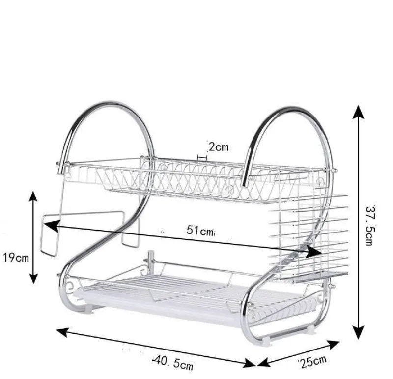 The Decor Haven Küche & Esszimmer-Küchenregal aus Edelstahl – Aufbewahrungslösung für Geschirr-Organizer