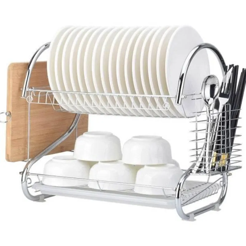 The Decor Haven Küche & Esszimmer-Küchenregal aus Edelstahl – Aufbewahrungslösung für Geschirr-Organizer