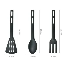 Tom Küche & Esszimmer-Küchenutensilien-Set aus Silikon – tragbarer Campingspatel und Schlitzlöffel