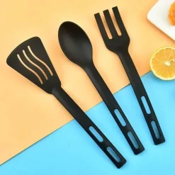 Tom Küche & Esszimmer-Küchenutensilien-Set aus Silikon – Tragbares Camping-Besteck und Löffel