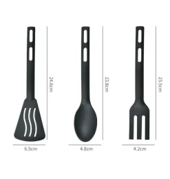 Tom Küche & Esszimmer-Küchenutensilien-Set aus Silikon – Tragbares Camping-Besteck und Löffel