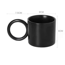 Plates u0026 More Küche & Esszimmer-Keramikbecher mit schwarzem Henkel – White Splash Design