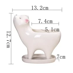 Timeless Vessels Wohndeko-Keramik-Blumentopf in Katzenform – Aufsteigendes Design für Pflanzen