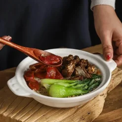 Elegance at the Table Küche & Esszimmer-Keramik-Eintopf – vielseitiges, hitzebeständiges Steingut für Suppen-Bibimbap-Nudeln