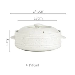 Elegance at the Table Küche & Esszimmer-Keramik-Eintopf – vielseitiges, hitzebeständiges Steingut für Suppen-Bibimbap-Nudeln