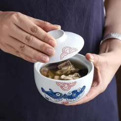 Elegance at the Table Küche & Esszimmer-Keramik-Eintopf mit Deckel – 425 Mehrzweck-Suppenschüssel